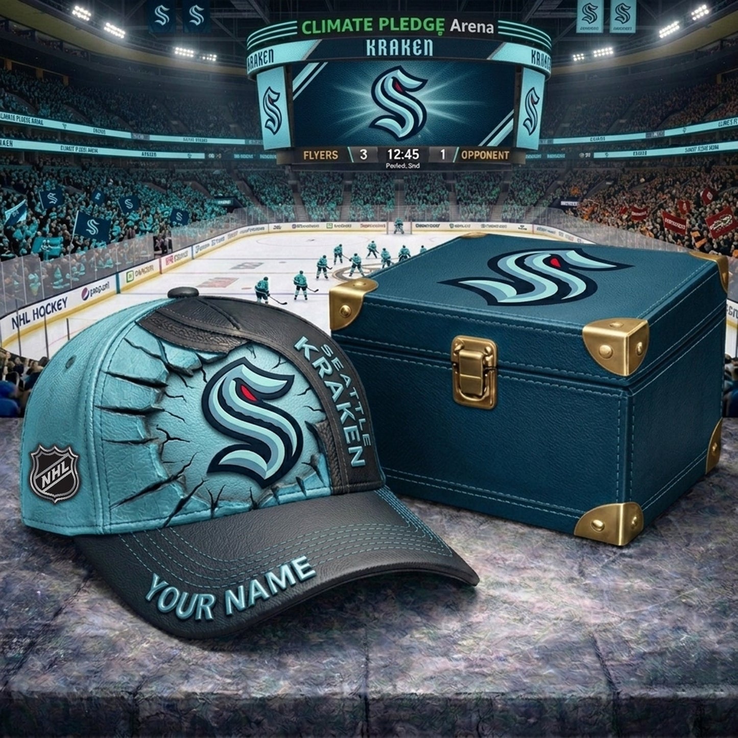 PREMIUM NHL X SK CRACK CUSTOM NAME HAT NDT NHM 140426