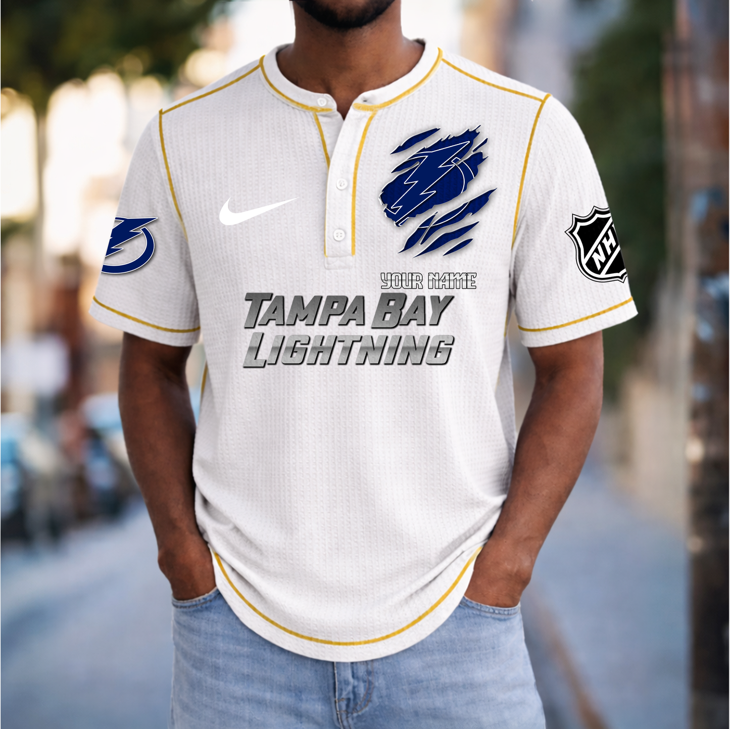 PREMIUM NHL X TBL Crew neck button Henry Shirt Limited Editions NDT VHM 20426