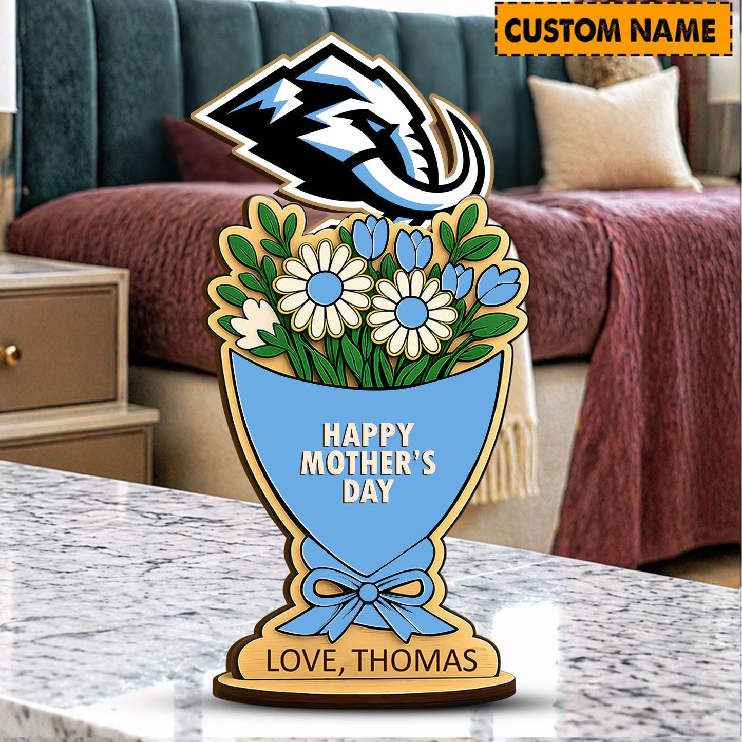 PREMIUM NHL X UM Custom Name Happy Mother's Day Wooden Plaque Gifts For Fan NDT VHM 170426