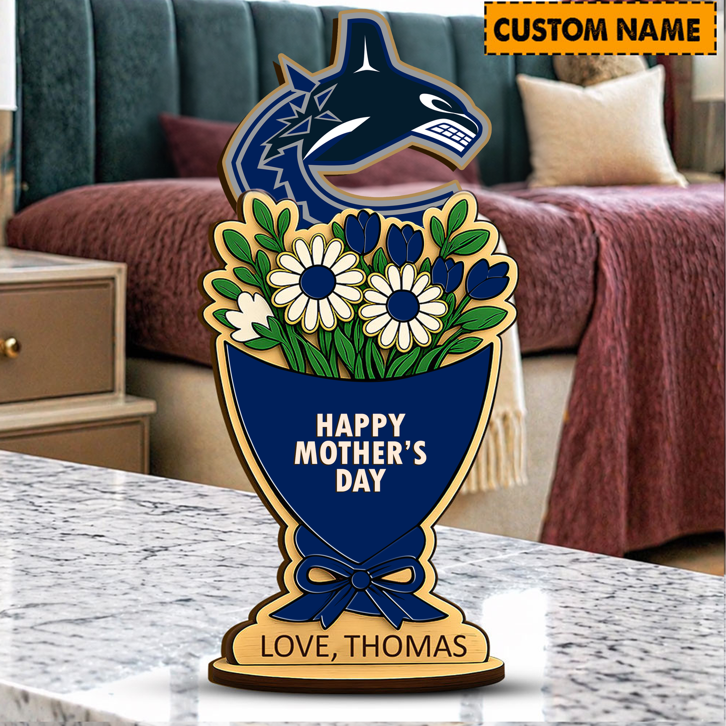 PREMIUM NHL X VC Custom Name Happy Mother's Day Wooden Plaque Gifts For Fan NDT VHM 170426