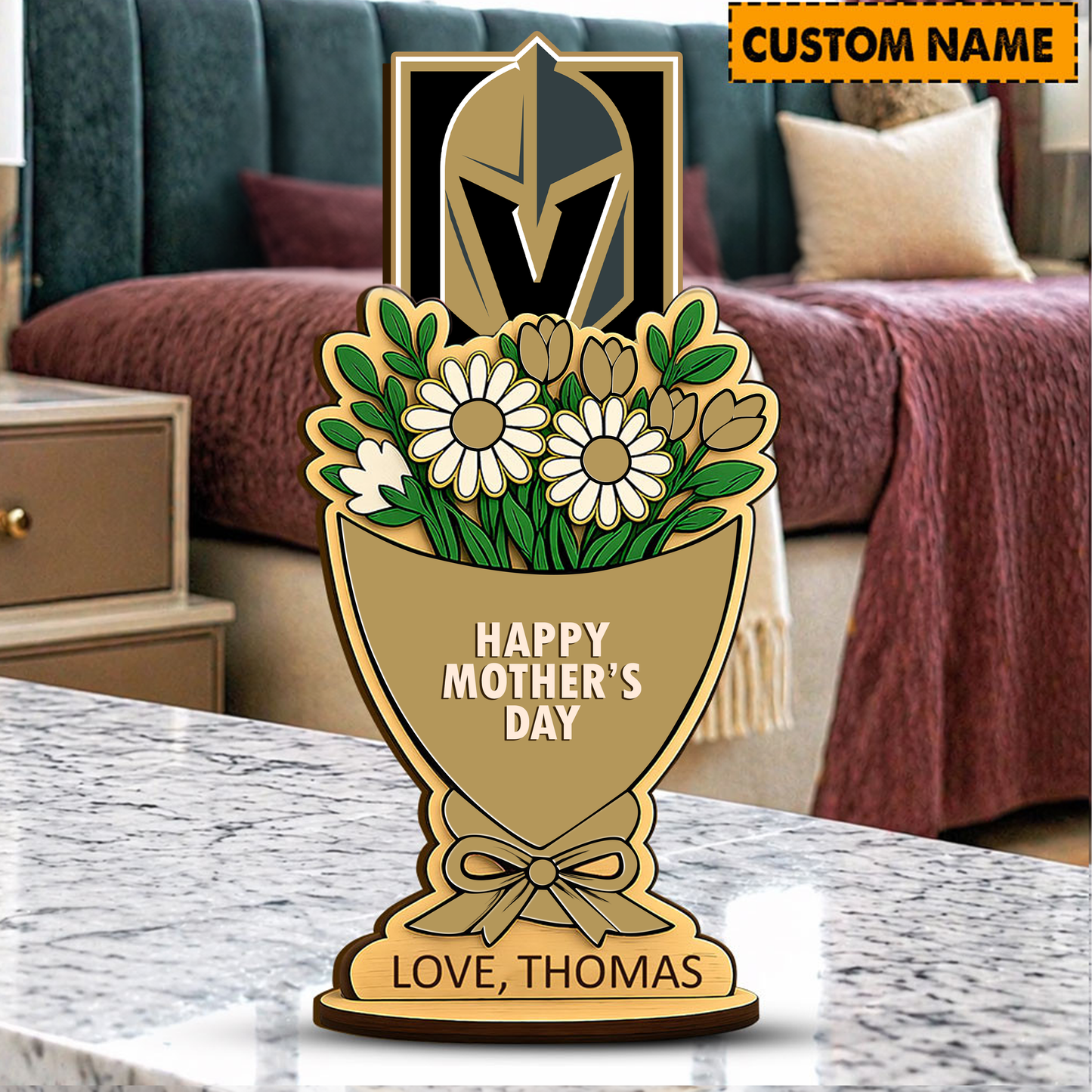 PREMIUM NHL X VGK Custom Name Happy Mother's Day Wooden Plaque Gifts For Fan NDT VHM 170426
