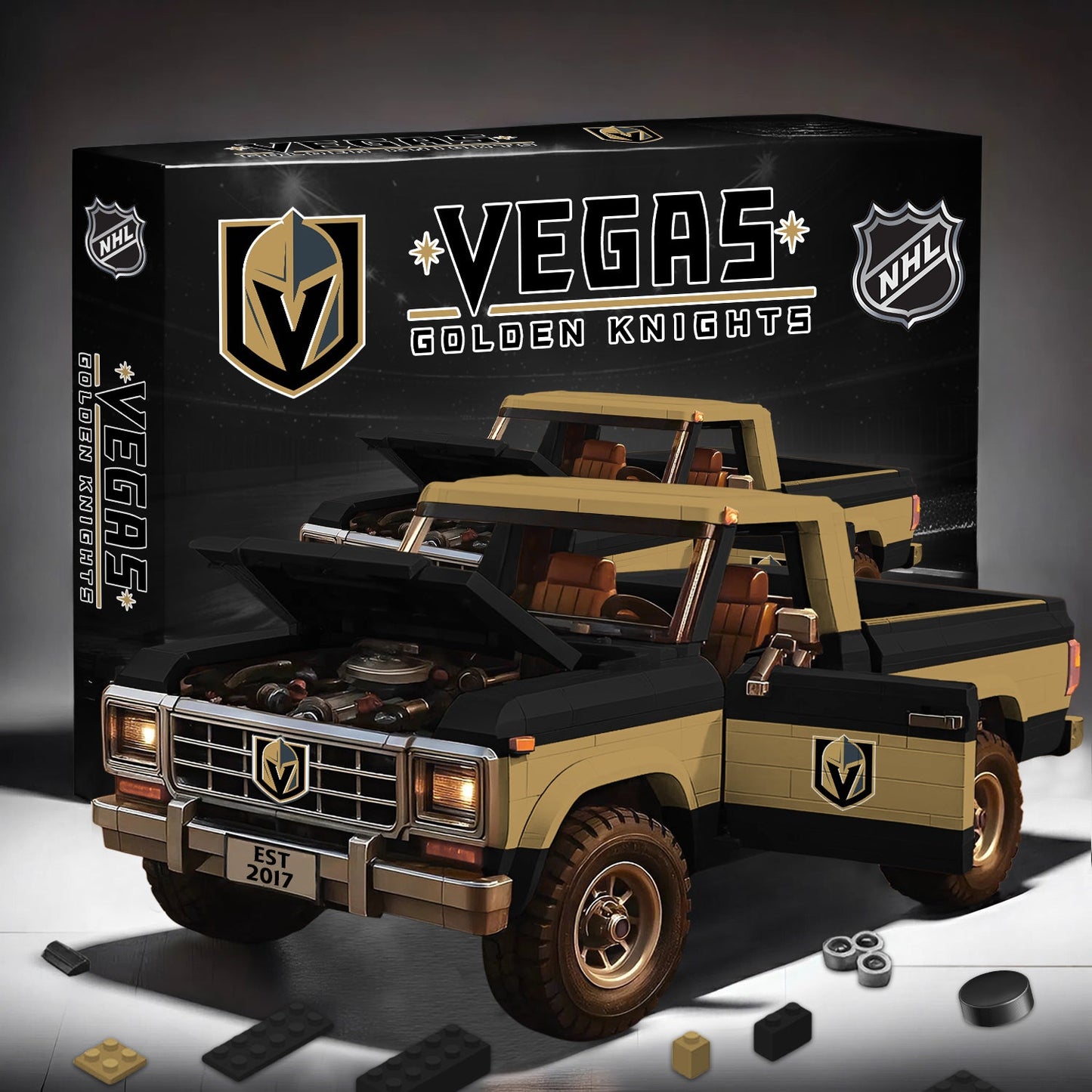 PREMIUM NHL X VGK Elite Craft Ford F150 3D Build Your Own Toy NDT NHM 180426