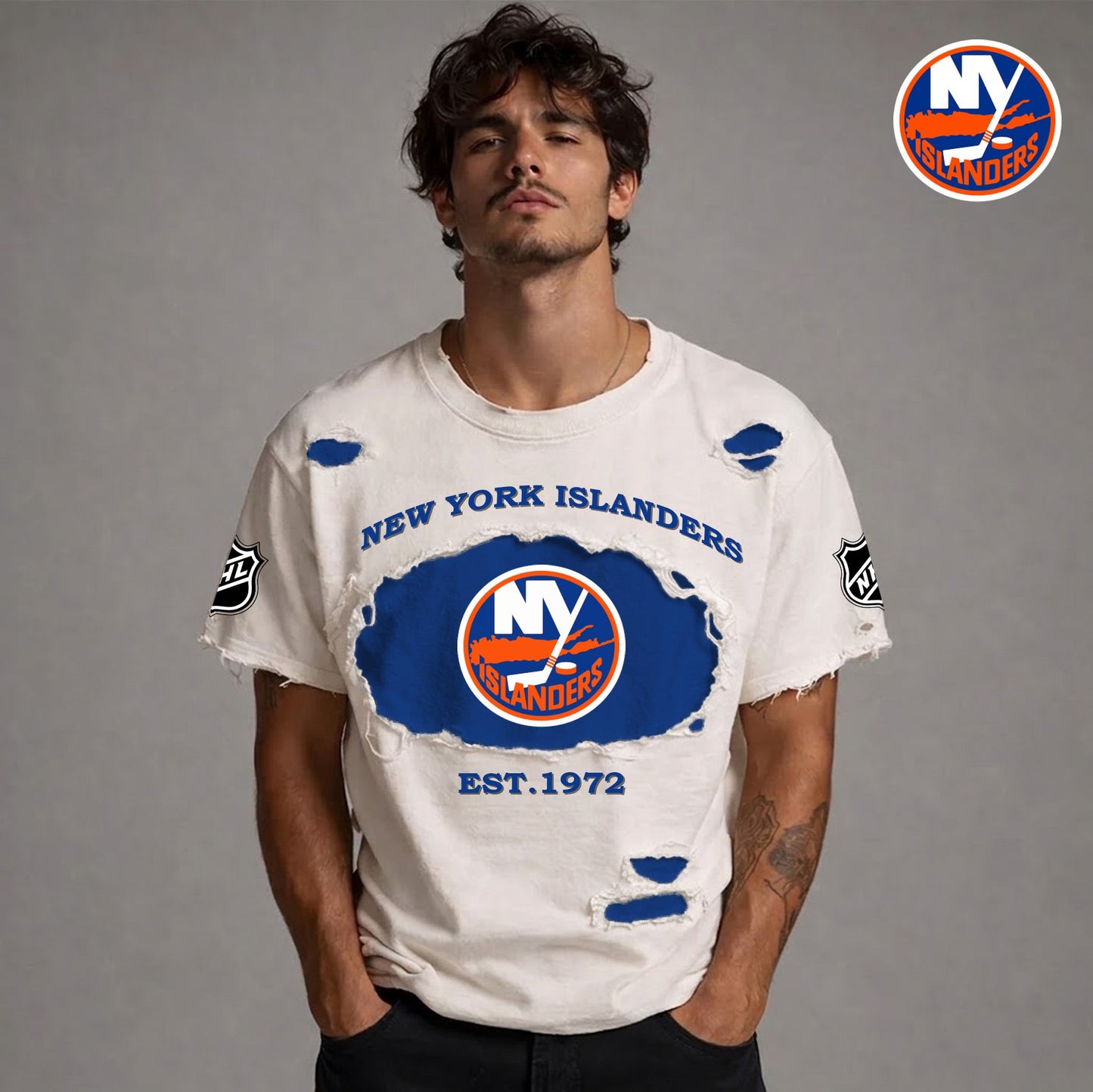 PREMIUM NHL  x NYI RETRO WASH SHIRT NDT NTN 080426