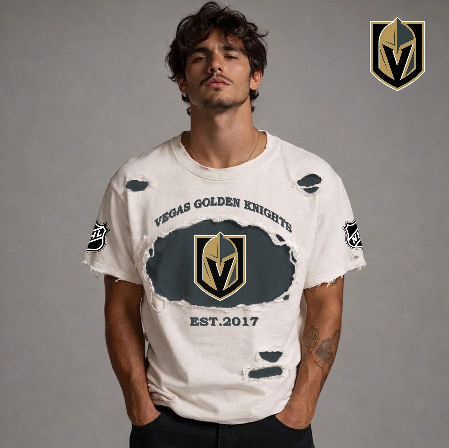 PREMIUM NHL  x VGK RETRO WASH SHIRT NDT NTN 080426