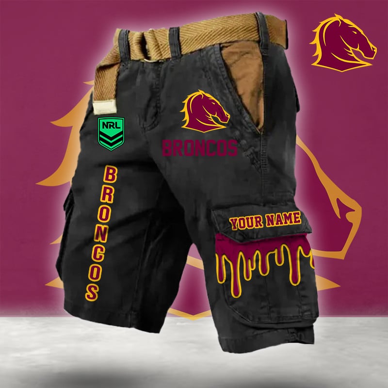 PREMIUM NRL X BB Cargo Shorts Custom Name Limited Edition NDT LVH