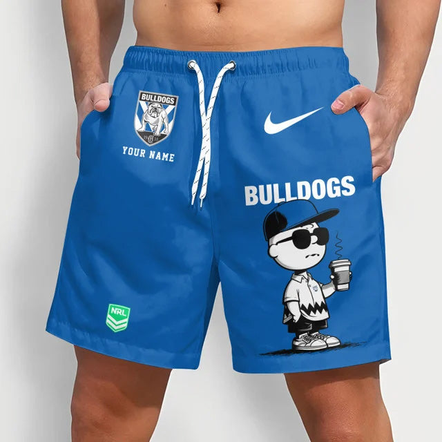 PREMIUM NRL X CBB Cool Snoopy Men Short Pants Custom  Name  For Summer NDT NTN