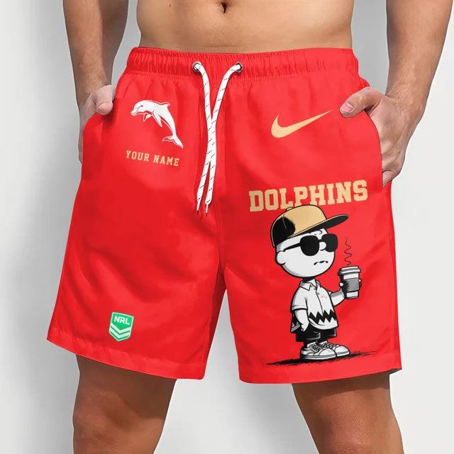 PREMIUM NRL X DOL Cool Snoopy Men Short Pants Custom  Name  For Summer NDT NTN