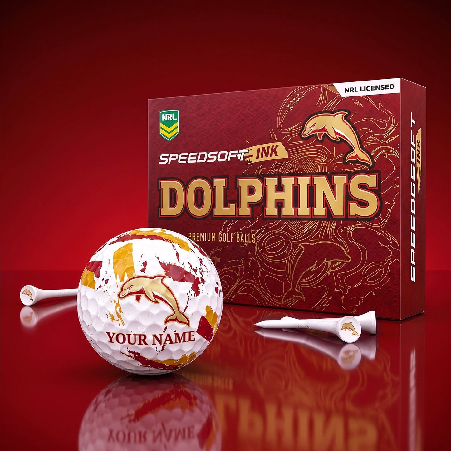 PREMIUM NRL X DOL EXCLUSIVE PERSONALIZED GOLF BALL SET LIMITED EDTION