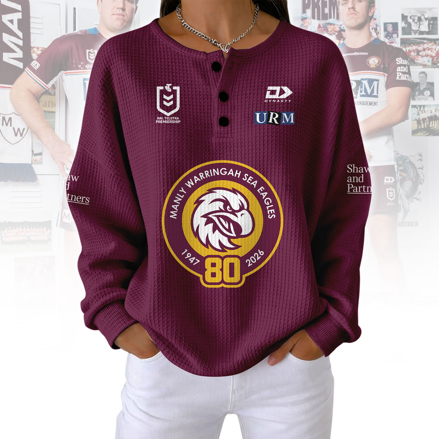 PREMIUM NRL X MWSE Woman Waffle  Classic Hoodie NDT NQK 240326