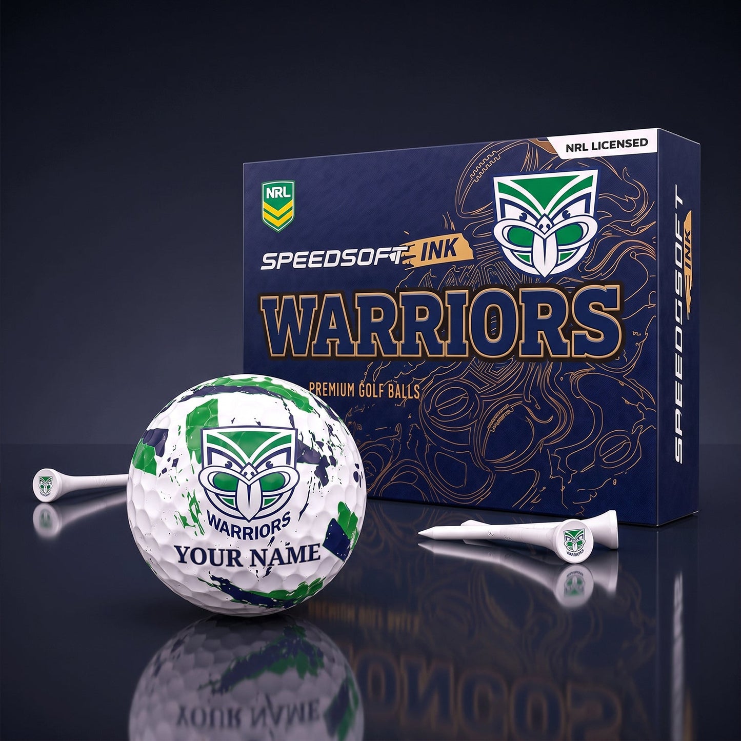 PREMIUM NRL X NZW EXCLUSIVE PERSONALIZED GOLF BALL SET LIMITED EDTION