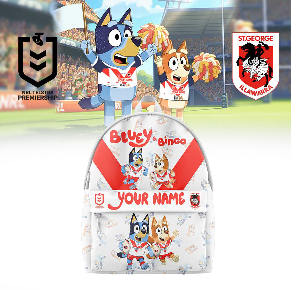 PREMIUM NRL X SID Bluey and Bingo Back Pack Custom Name For Fans NDT LVH 310326