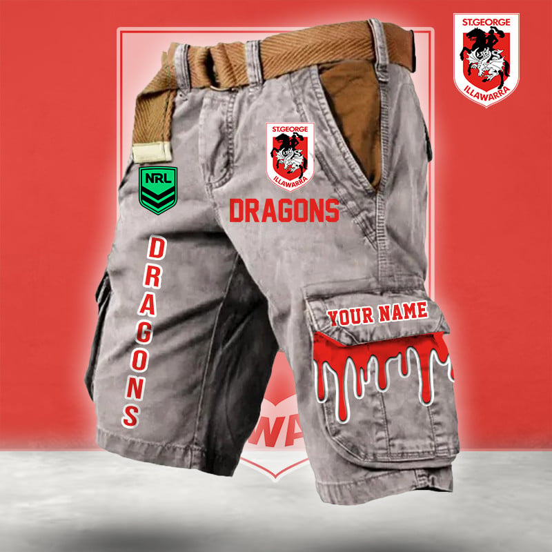 PREMIUM NRL X SID Cargo Shorts Custom Name Limited Edition NDT LVH