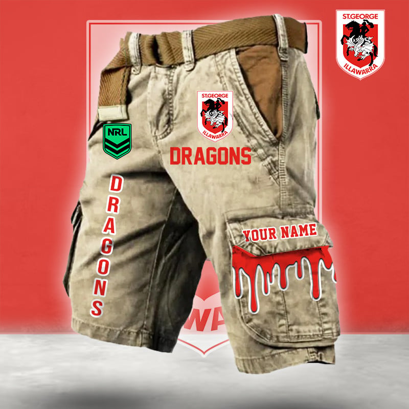 PREMIUM NRL X SID Cargo Shorts Custom Name Limited Edition NDT LVH