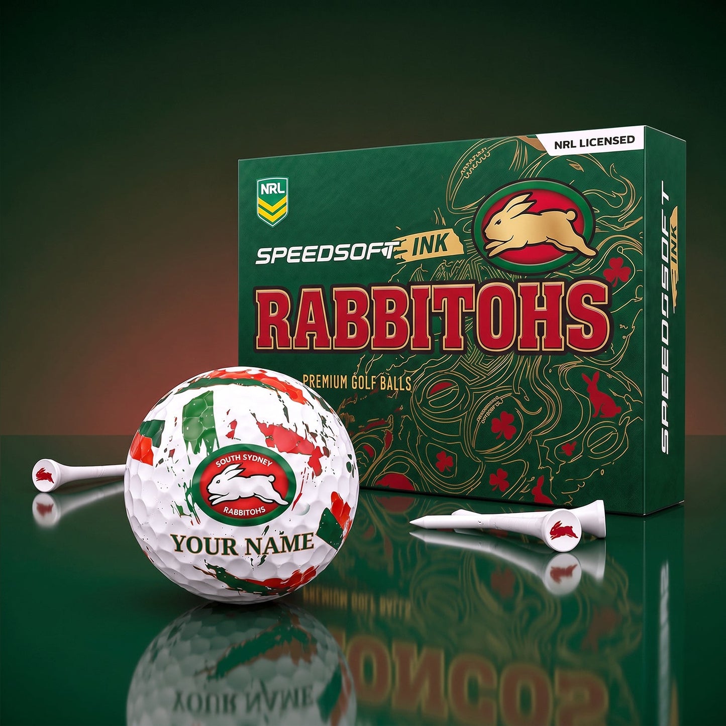 PREMIUM NRL X SSR EXCLUSIVE PERSONALIZED GOLF BALL SET LIMITED EDTION