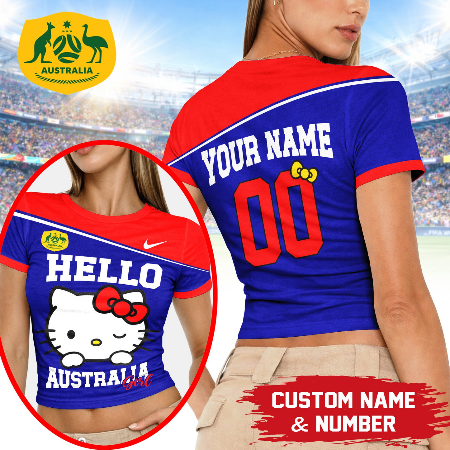 PREMIUM  WC26 X AUS Play Cute 3D Baby Tee NDT VHM 190526