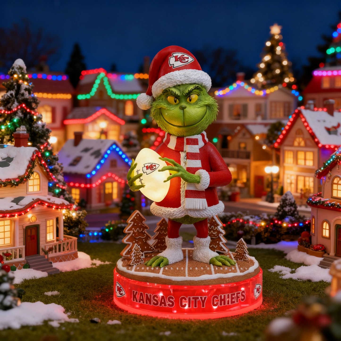 PREMIUM Whoville X KCC Holiday Spirit Collectible Grinch Statue LED LIGHT NDT NHM