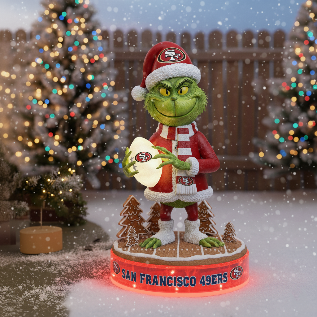 PREMIUM Whoville X SF Holiday Spirit Collectible Grinch Statue LED LIGHT NDT NHM