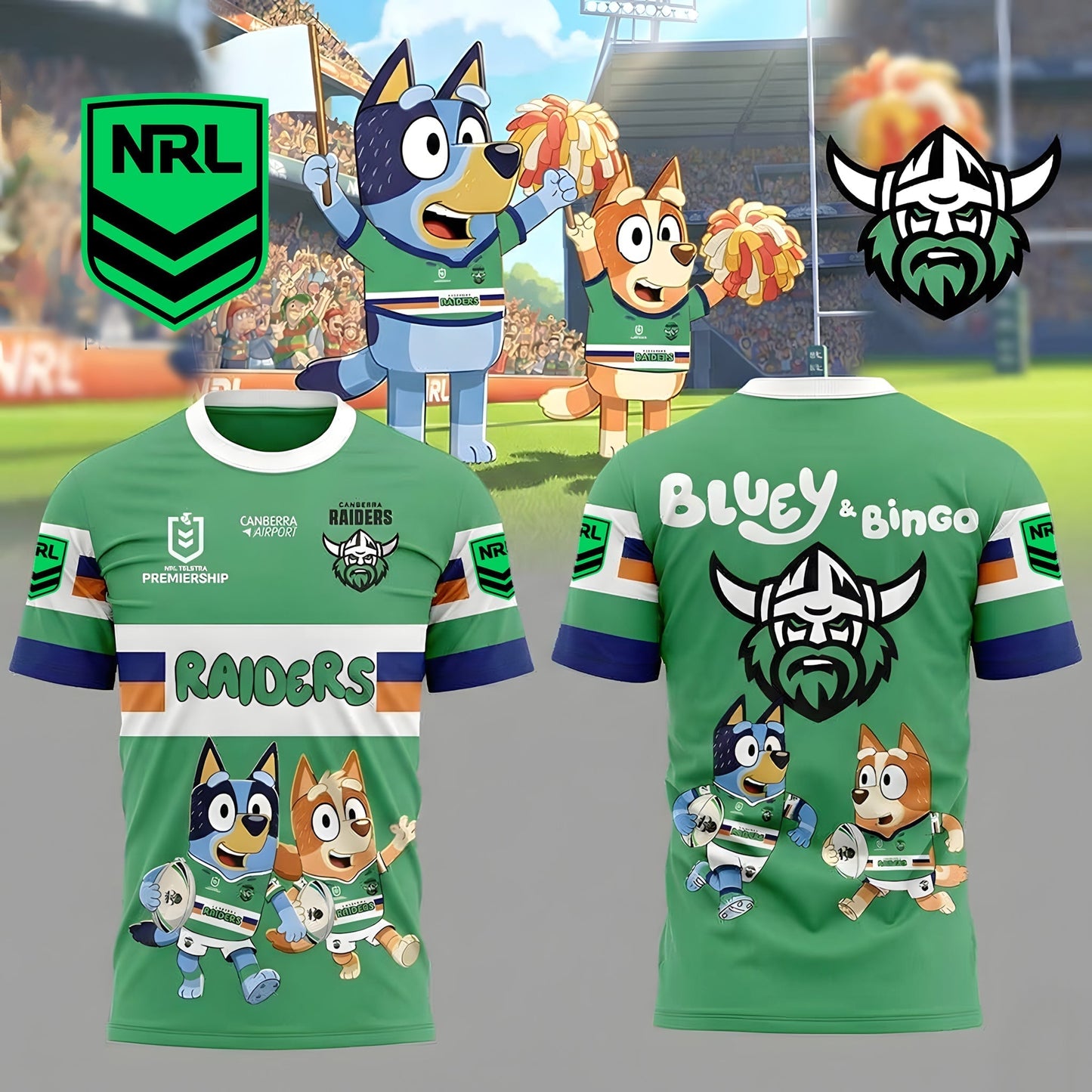 PREMIUM NRL X CR Bluey & Bingo POLO SHIRT ƒ?? Limited 2026 NDT LVH