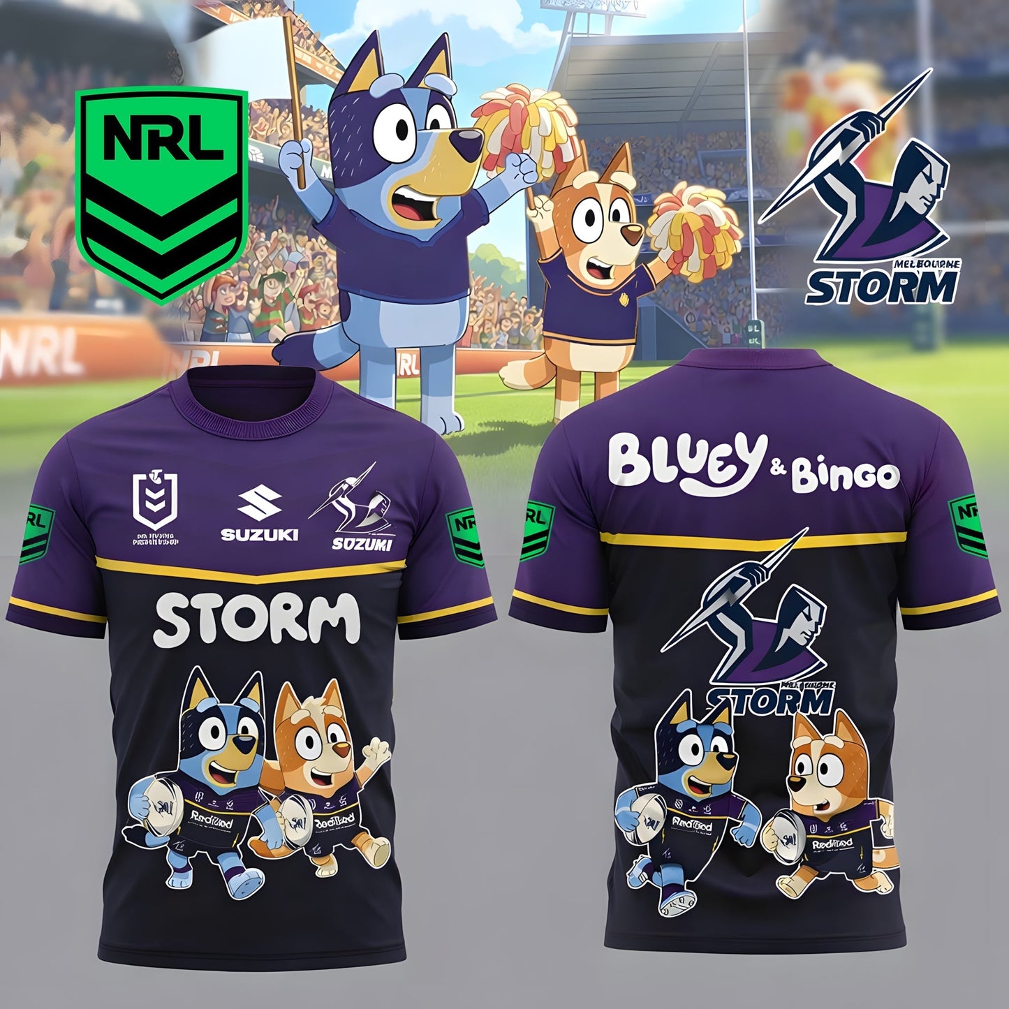 PREMIUM NRL X MS Bluey & Bingo POLO SHIRT ƒ?? Limited 2026 NDT LVH