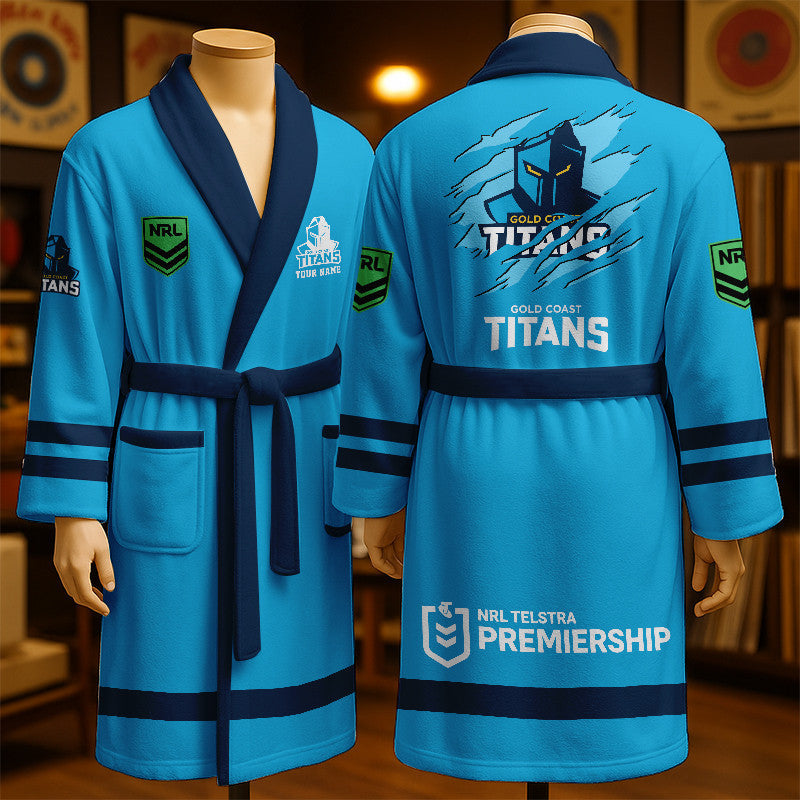 PREMIUM NRL X GCT New Style Royal Fleece Bathrobe Personalized NDT LVH 260226