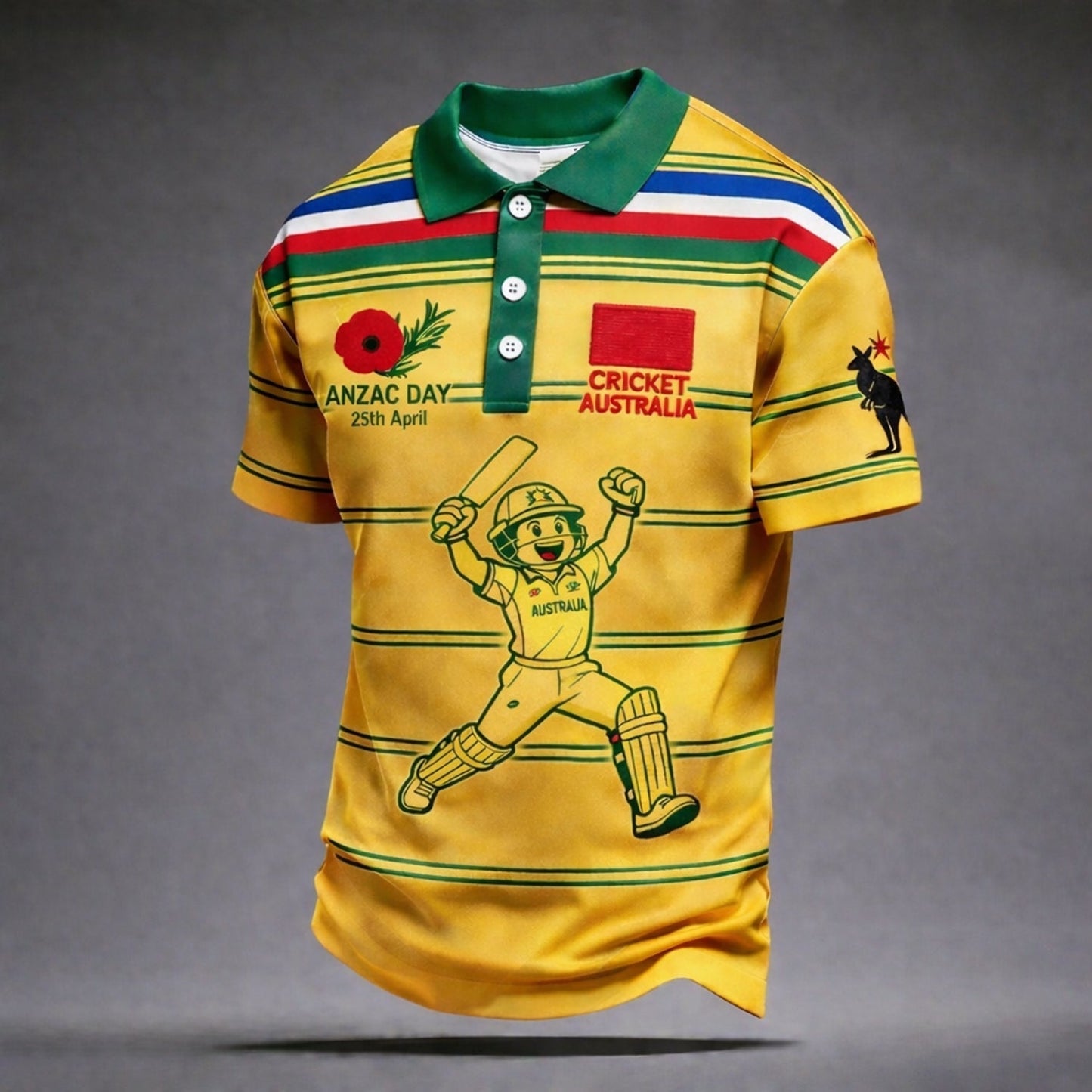 PREMIUM AUS X 3D  CRICKET CLASSIC POLO SHIRT NDT NHM 130326
