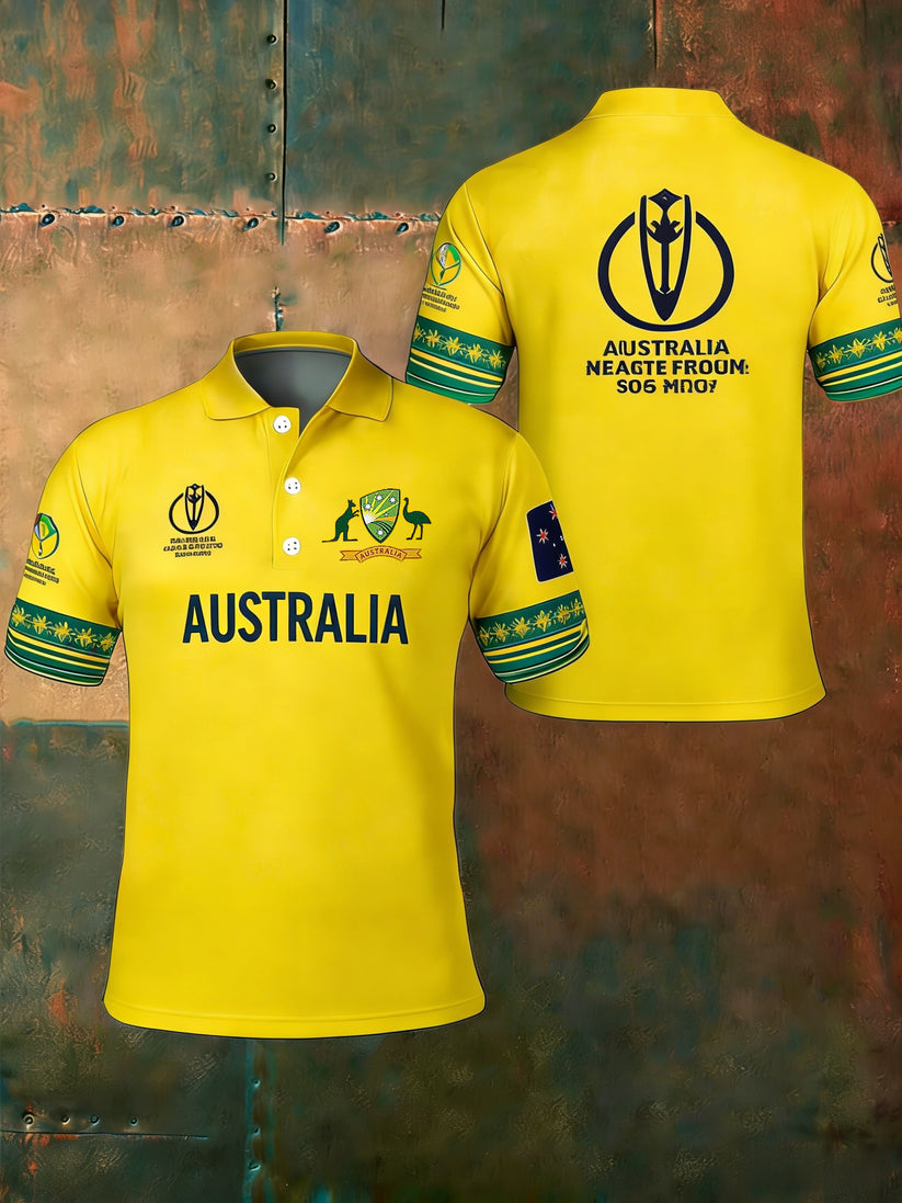 PREMIUM AUS X 3D CRICKET CLASSIC POLO SHIRT NDT VHM  V4 130326