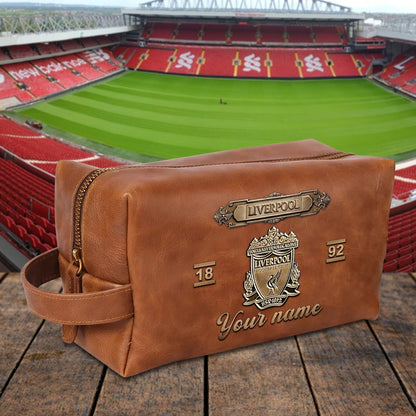 PREMIUM ?��??���?��? X LIV 3D EMBOSSED LEATHER TOILETRY BAG Limited Edition NDT NHM 020326