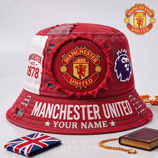 PREMIUM EPL X MU EXCLUSIVE Torn Fabric Legacy Bucket Hat For New Season NDT NHM 010726