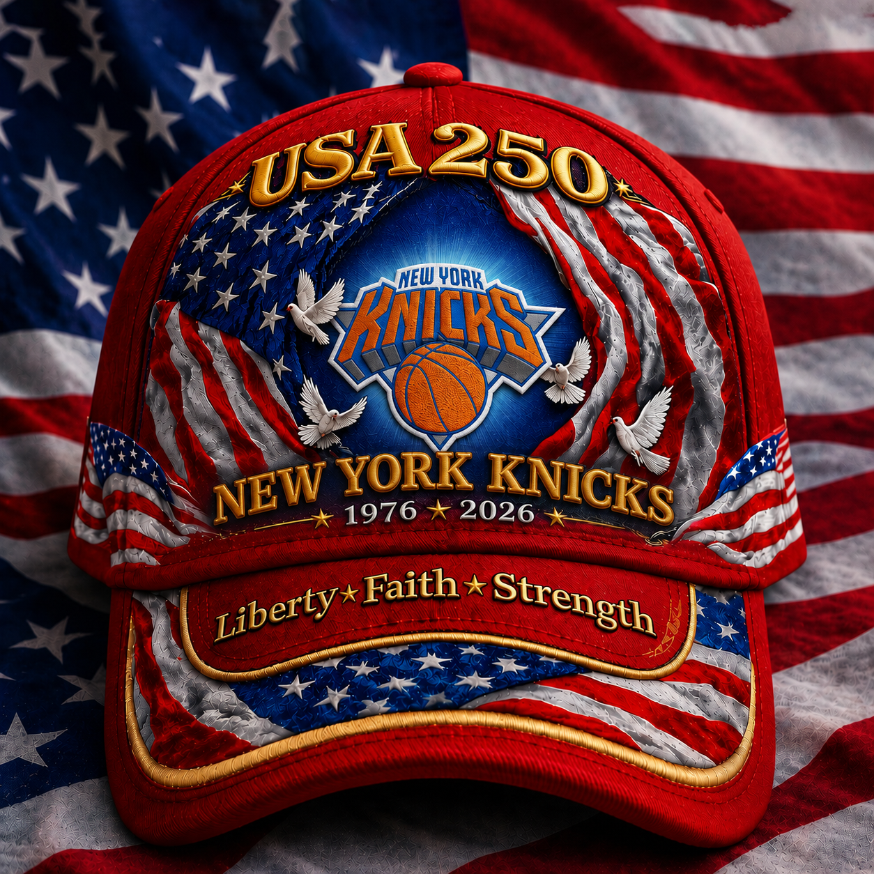 PREMIUM NBA x  NYK 250 Years Anniversary Of Freedom Cap V1 300626 NDT VHM