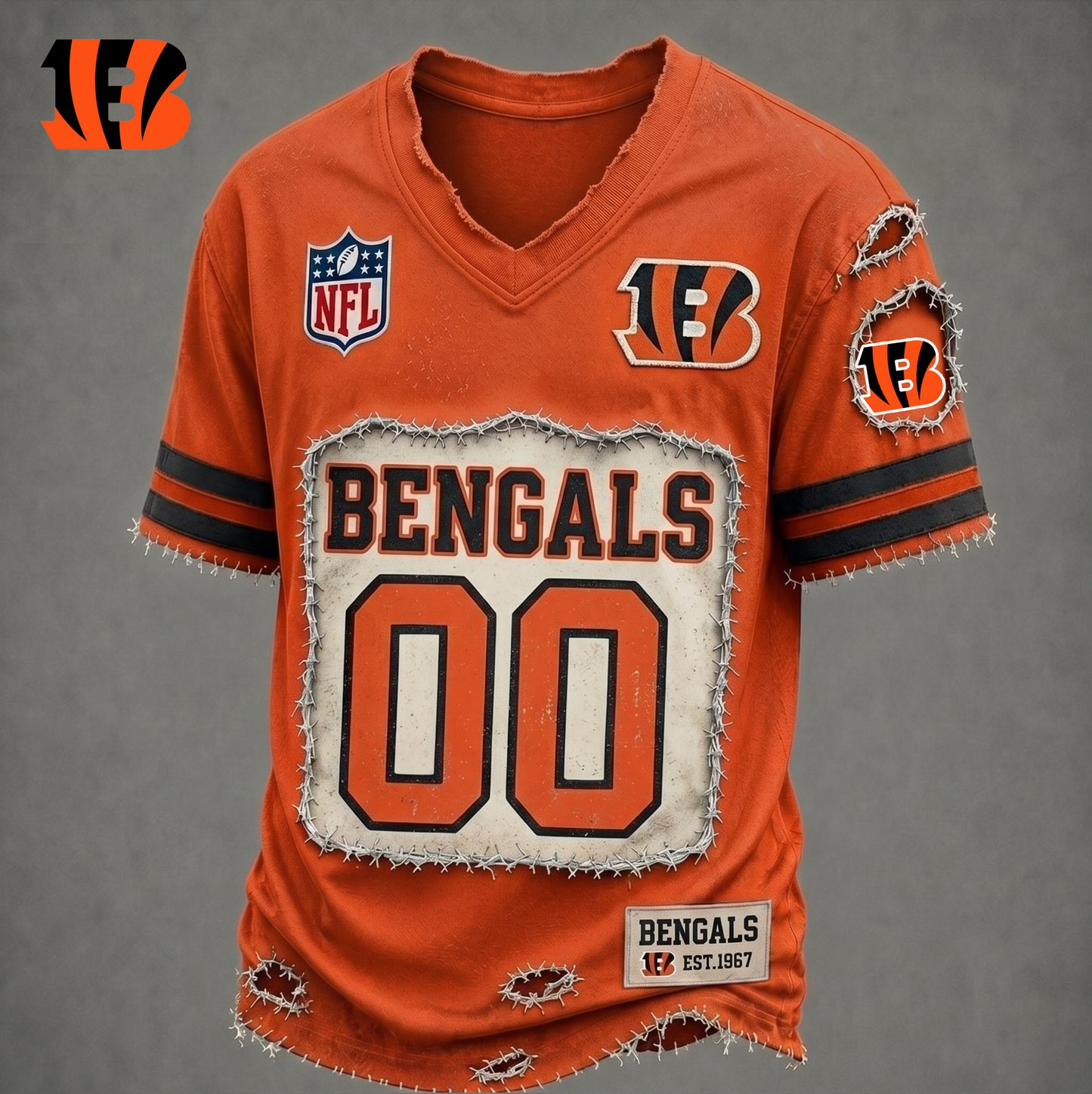 PREMIUM NFL X CIN LUXURY V-NECK T-SHIRT CUSTOME NUMBER FOR SEASON SUMMER NDT VHM 200626