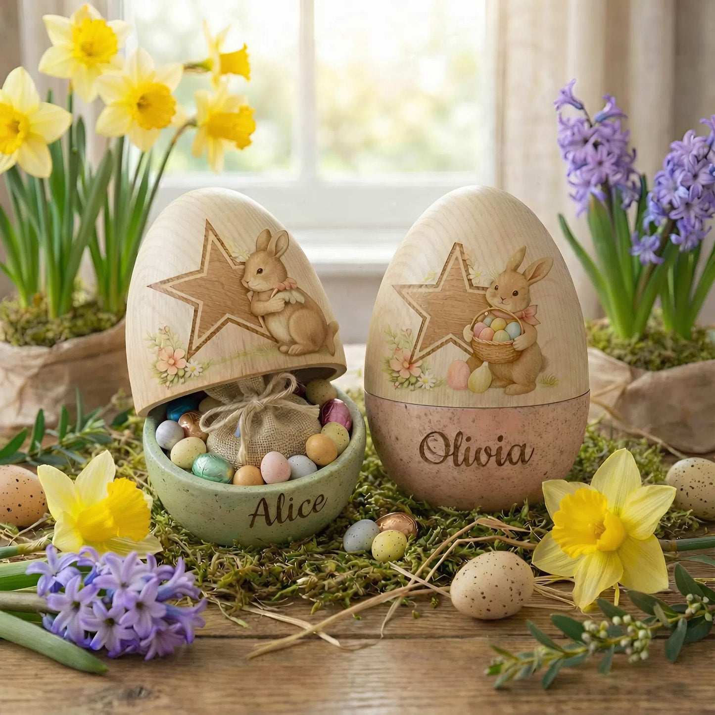 PREMIUM ?�?­?�???�?? X DAL Personalized Hollow Wooden Easter Egg NDT NHM 270226