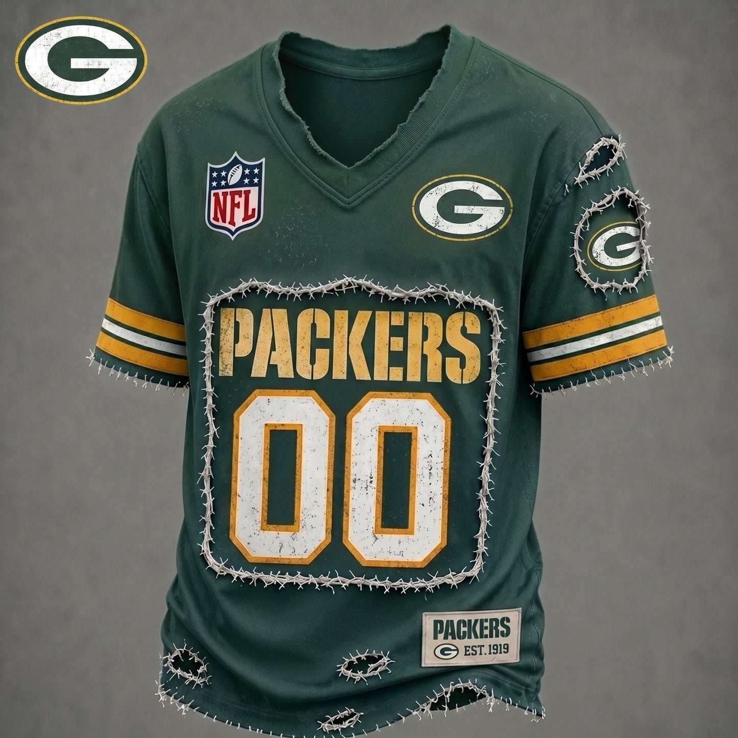 PREMIUM NFL X GBP LUXURY V-NECK T-SHIRT CUSTOME NUMBER FOR SEASON SUMMER NDT VHM 200626