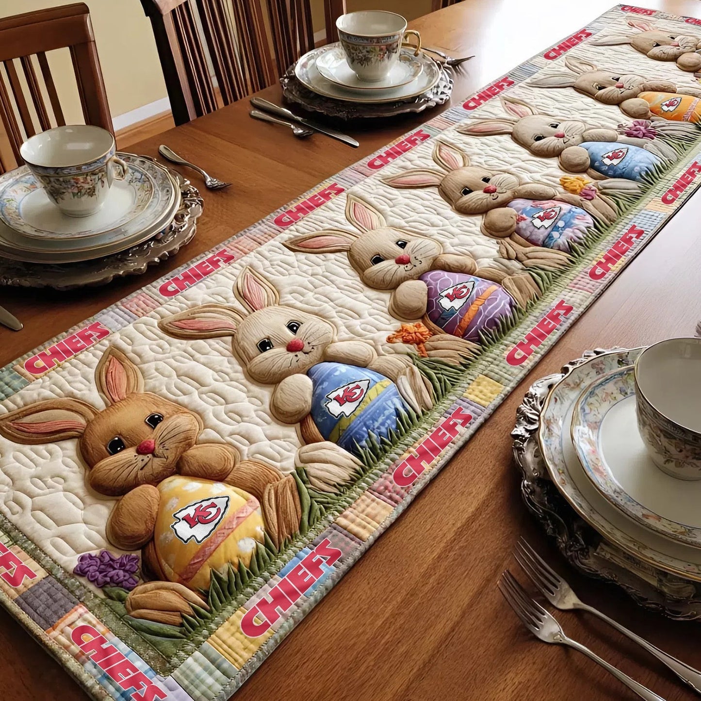 PREMIUM  KCC X  CLASSIC EASTER QUILTED TABLE RUNNER NDT NHM 270226