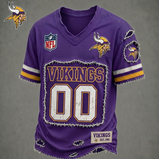 PREMIUM NFL X MV LUXURY V-NECK T-SHIRT CUSTOME NUMBER FOR SEASON SUMMER NDT VHM 200626