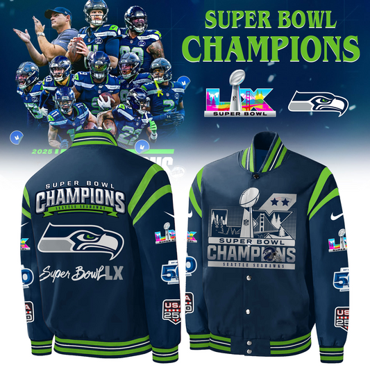 PREMIUM NFL X SEA CHAMPION SUPER BOWL Baseball Jacket  V2  NDT NHM 090226