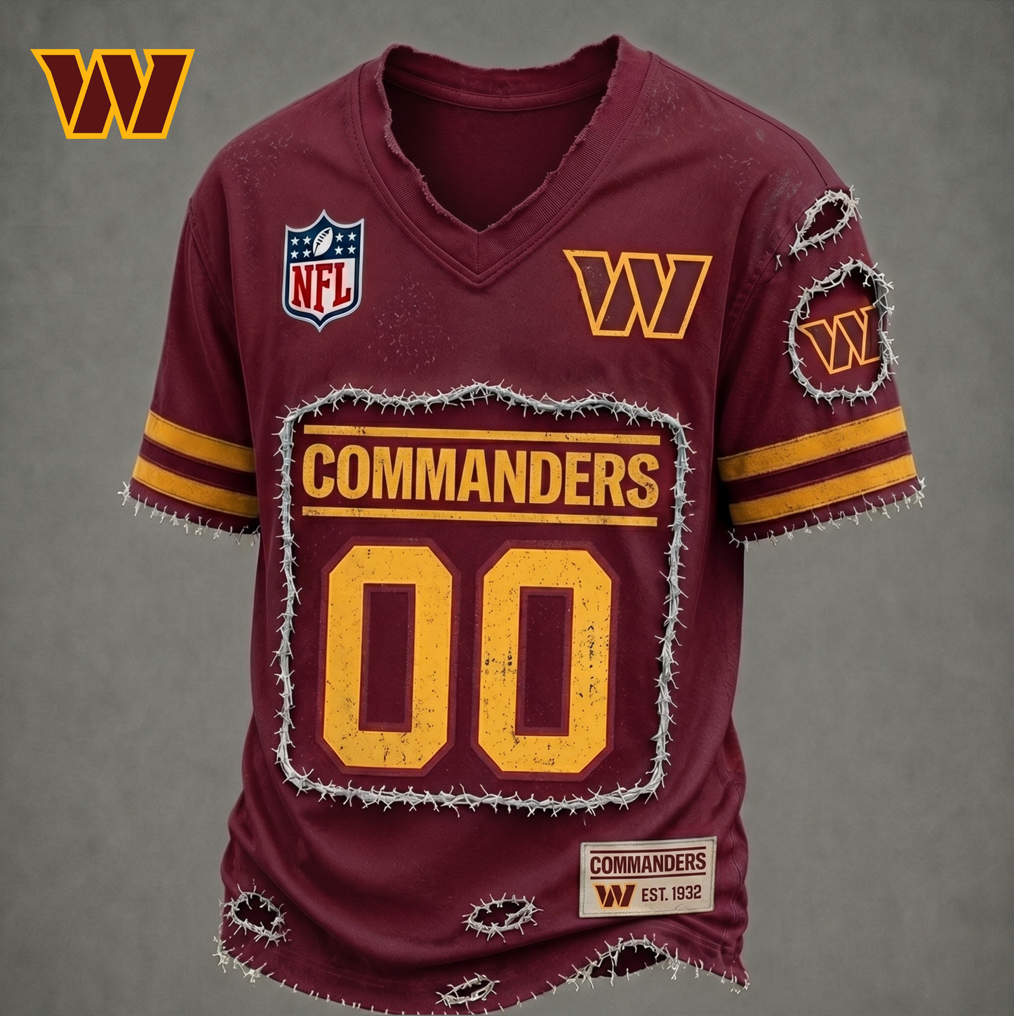 PREMIUM NFL X WAS LUXURY V-NECK T-SHIRT CUSTOME NUMBER FOR SEASON SUMMER NDT VHM 200626