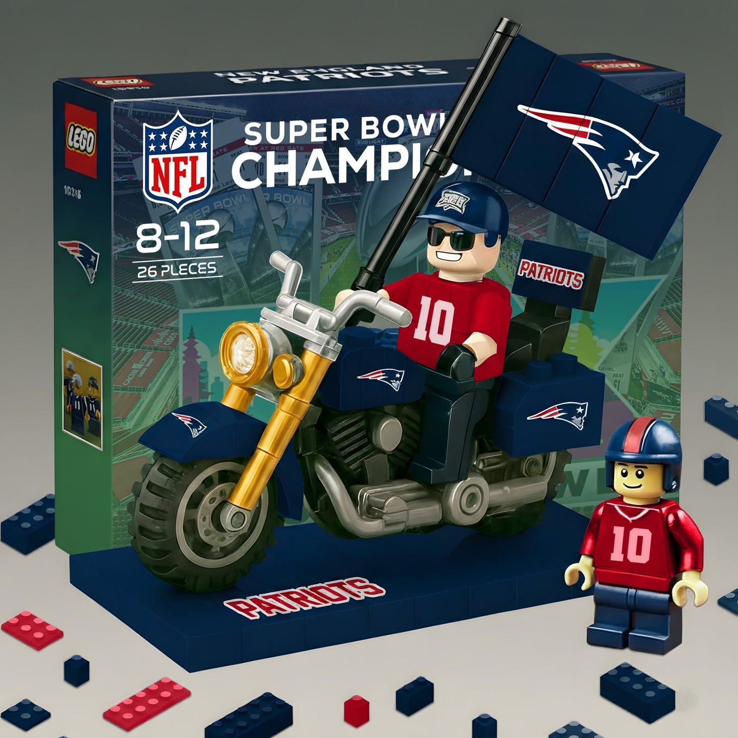 PREMIUM NFL x PAT Building Blocks Bike Toy Set Super Bowl  NDT LVH 290126