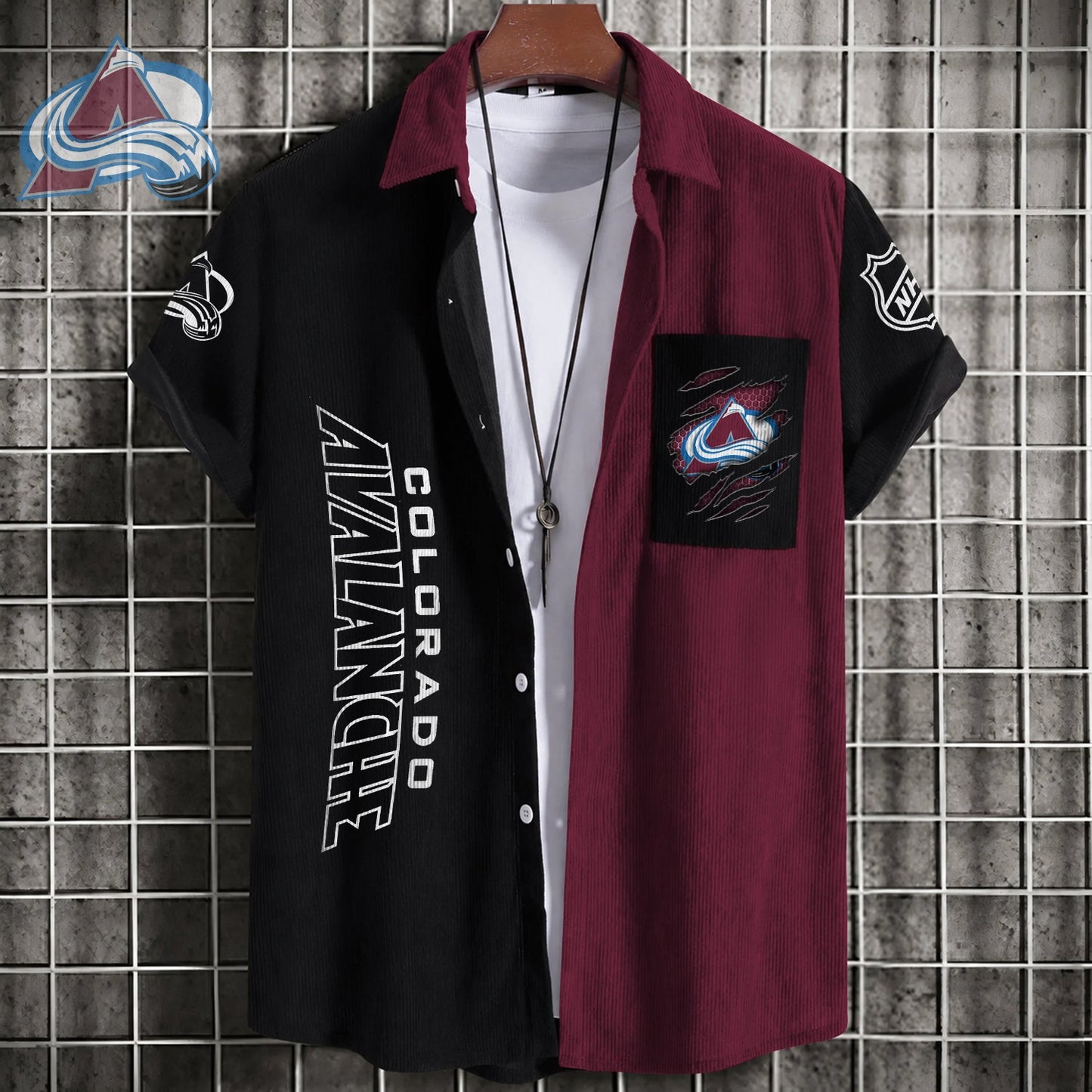 PREMIUM NHL X CA Patchwork Lapel Striped Shirts Limited Editions NDT NHM 240526