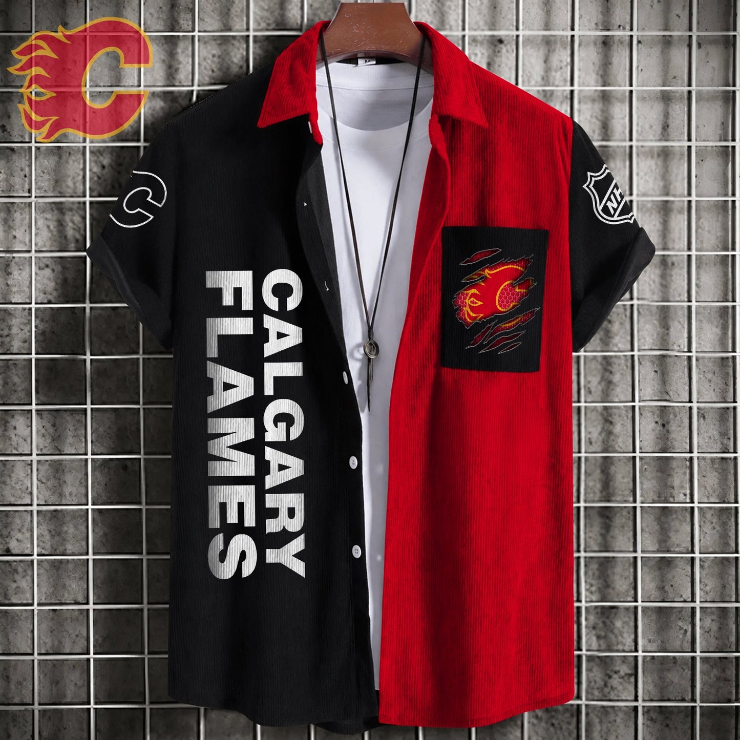 PREMIUM NHL X CF Patchwork Lapel Striped Shirts Limited Editions NDT NHM 240526