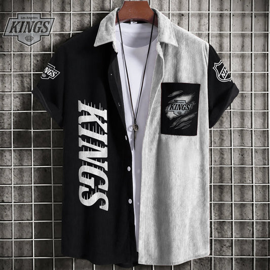 PREMIUM NHL X LAK Patchwork Lapel Striped Shirts Limited Editions NDT NHM 240526