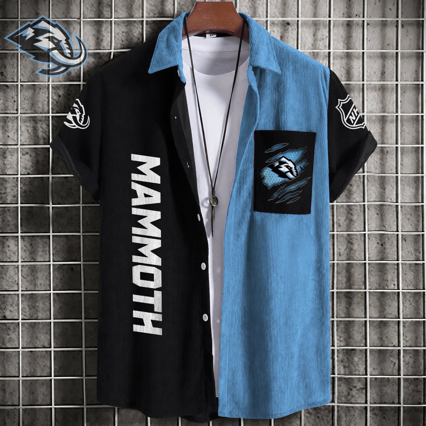 PREMIUM NHL X UM Patchwork Lapel Striped Shirts Limited Editions NDT NHM 240526