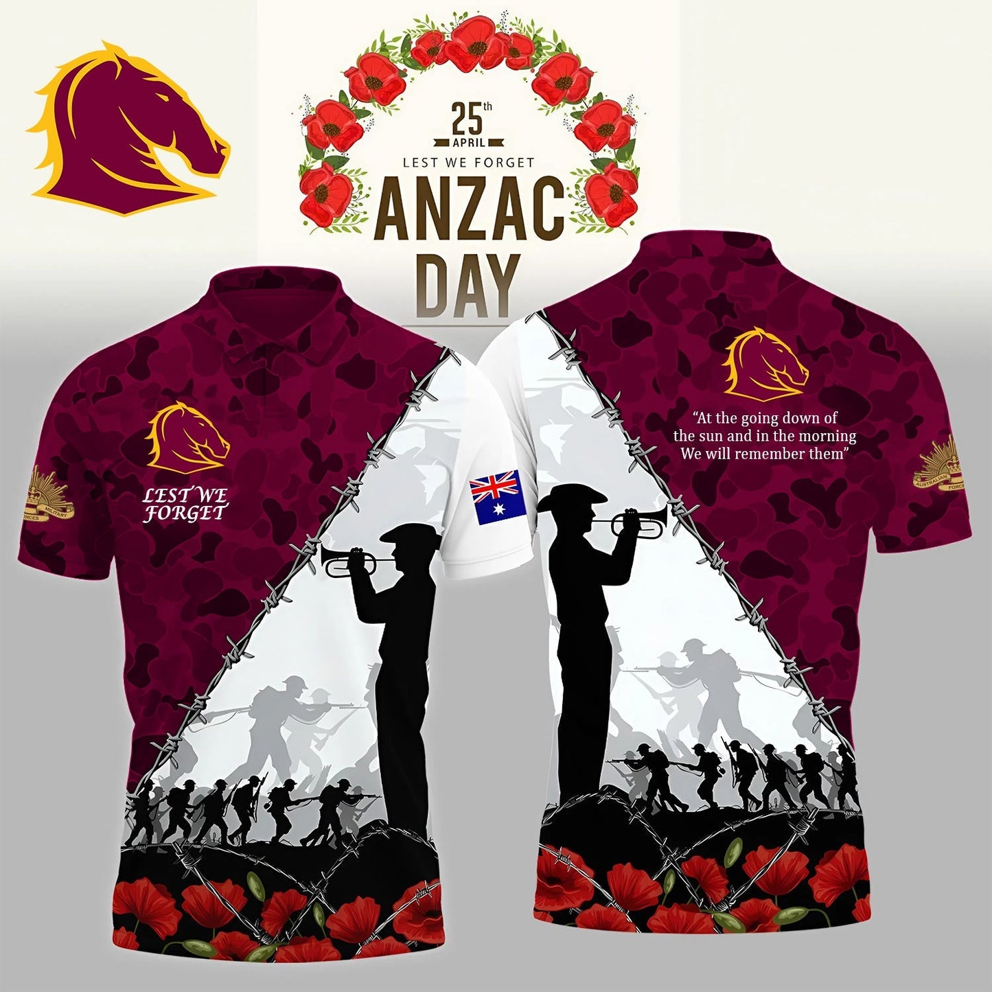 PREMIUM NRL X BB ANZAC DAY POLO SHIRT LIMITED EDITION NDT NHM 130326