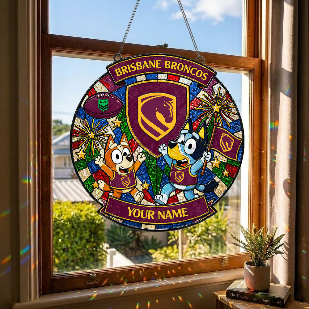PREMIUM NRL X BB Bluey Suncatcher Custom  Name  Limited Edition NDT NTN 230426