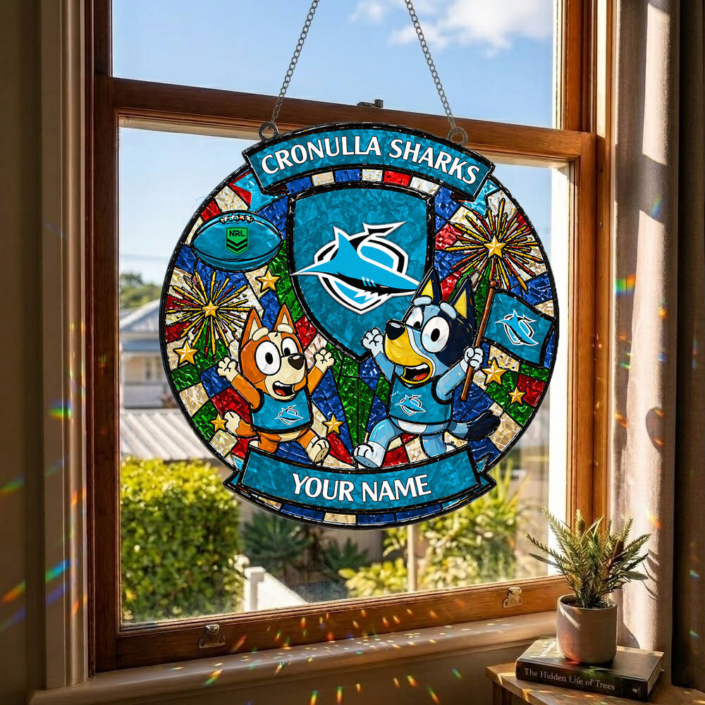 PREMIUM NRL X CS Bluey Suncatcher Custom  Name  Limited Edition NDT NTN 230426