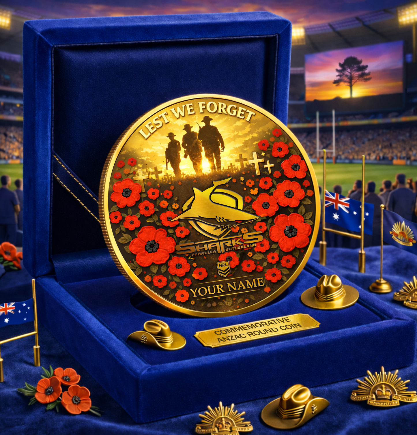 PREMIUM NRL X CSS Anzac Day 2026 Commemorative Coin Custom Name Limited Edition NDT VHM 160326
