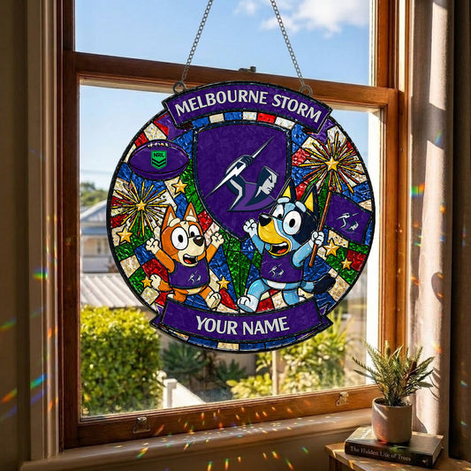 PREMIUM NRL X MS Bluey Suncatcher Custom  Name  Limited Edition NDT NTN 230426