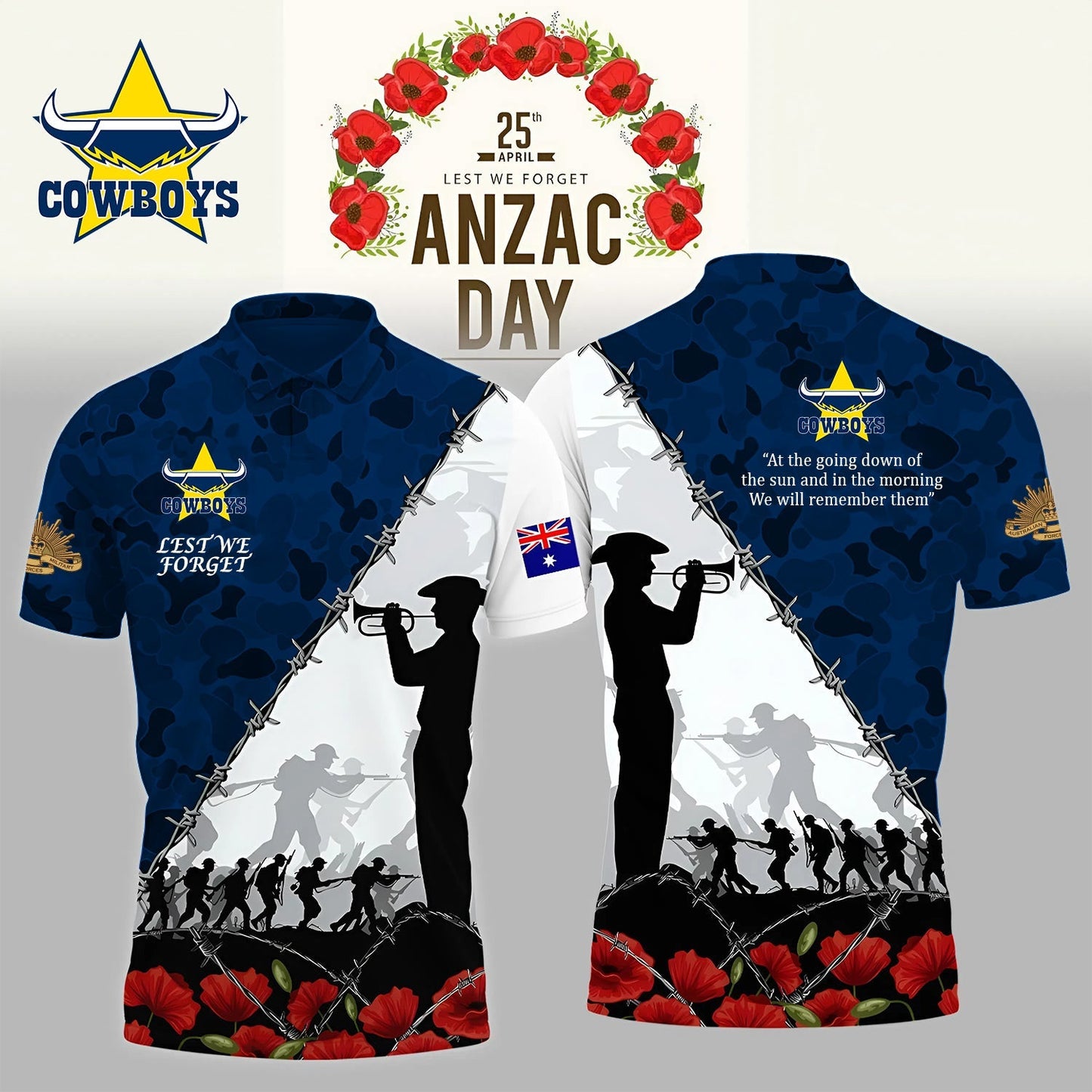 PREMIUM NRL X NQC ANZAC DAY POLO SHIRT LIMITED EDITION NDT NHM 130326