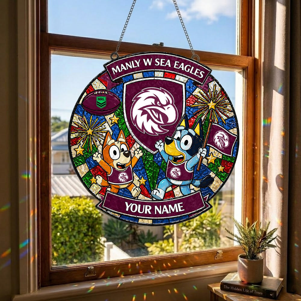 PREMIUM NRL X SE Bluey Suncatcher Custom  Name  Limited Edition NDT NTN 230426