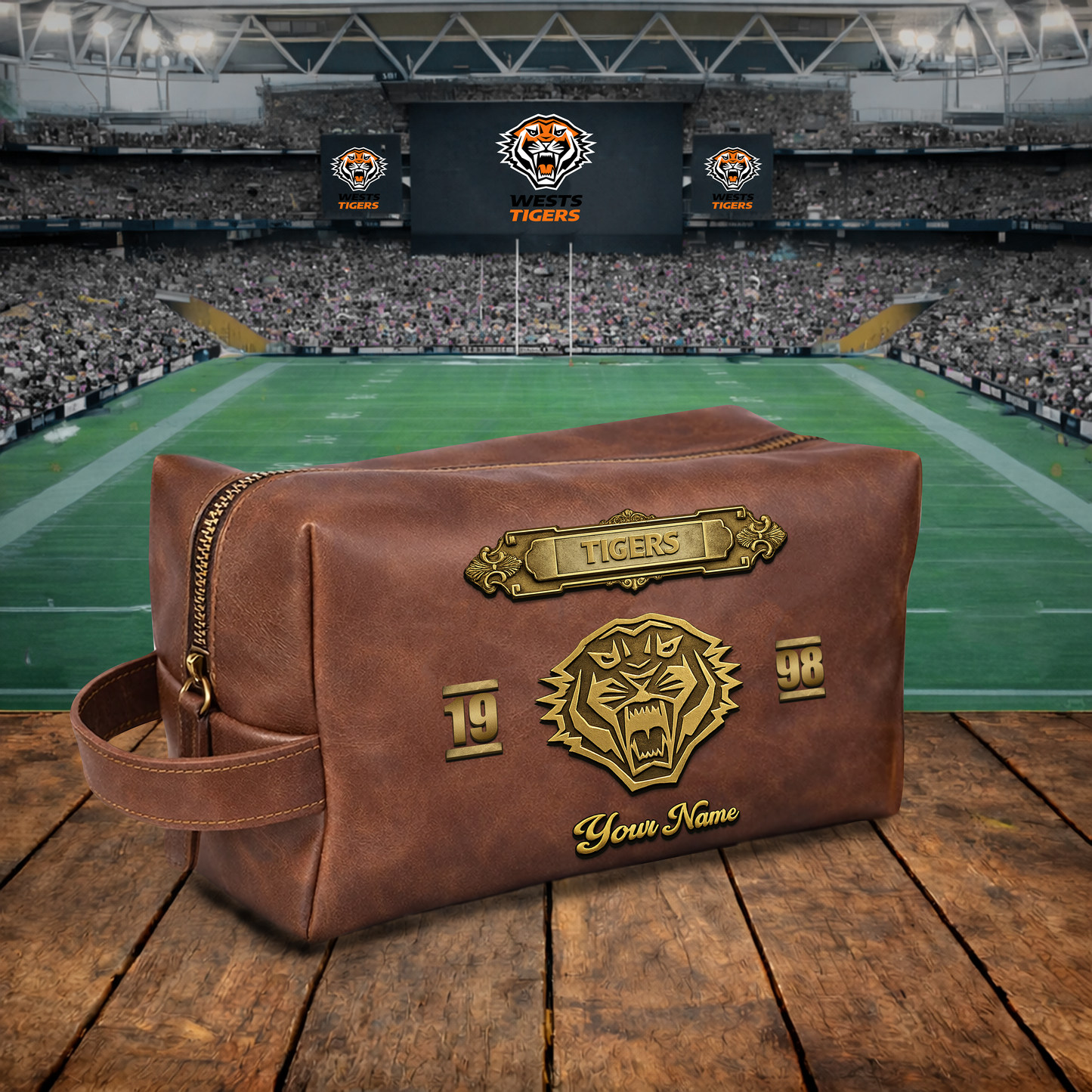 PREMIUM NRL  X WT 3D EMBOSSED LEATHER TOILETRY BAG Limited Edition NDT VHM