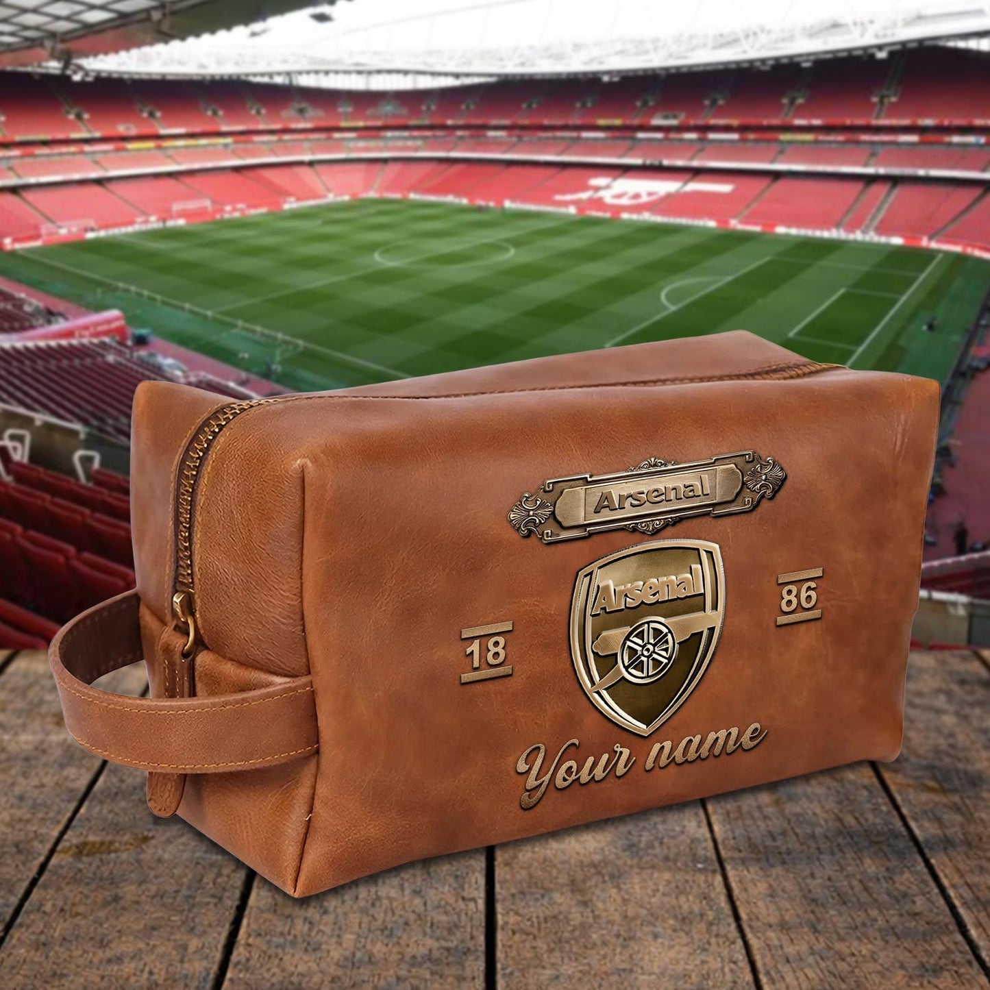 PREMIUM ?��??���?��? X ARS 3D EMBOSSED LEATHER TOILETRY BAG Limited Edition NDT NHM 020326